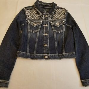 Miss Me (Big Girls) Denim Jacket Large Blinged Out